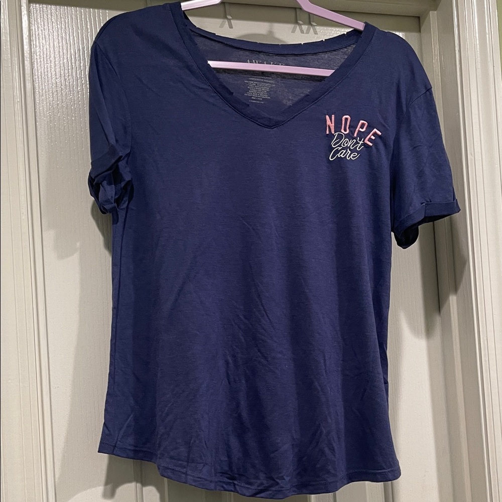 Awake Navy and Pink V-Neck Tee